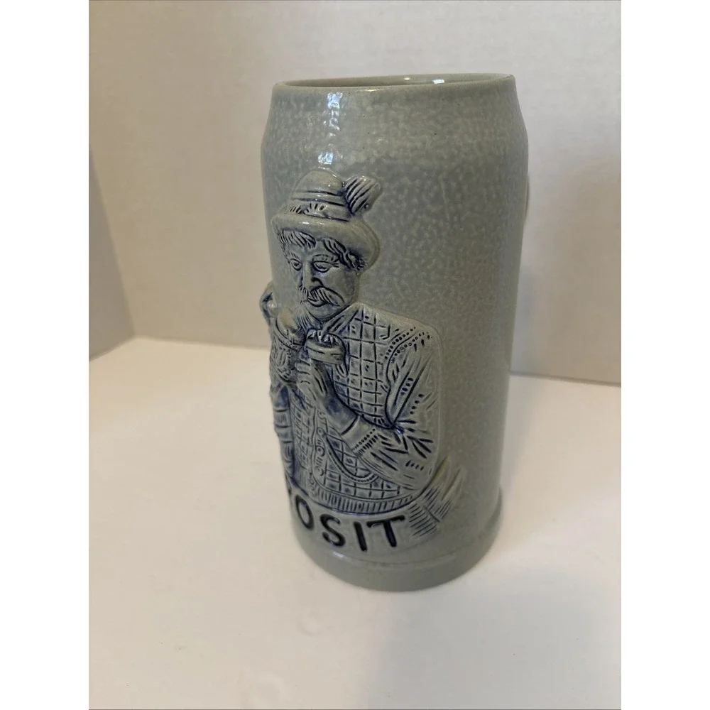 Vintage Prosit Original King 2 401 Germany German Beer Stein Stoneware EUC